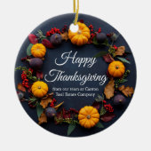 Happy Thanksgiving Business Pumpkin Wreath Custom Keramik Ornament (Vorne)