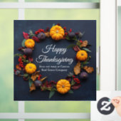 Happy Thanksgiving Business Pumpkin Wreath Modern Fensteraufkleber (Zuhause)