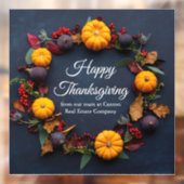 Happy Thanksgiving Business Pumpkin Wreath Modern Fensteraufkleber (Blatt 2)