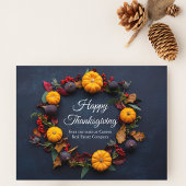 Happy Thanksgiving Business Pumpkin Wreath Modern Postkarte