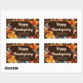 Happy Thanksgiving Business Vintag Brown Blätter Rechteckiger Aufkleber (Blatt)