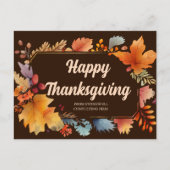 Happy Thanksgiving Business Vintage Blätter Brown Postkarte (Vorderseite)