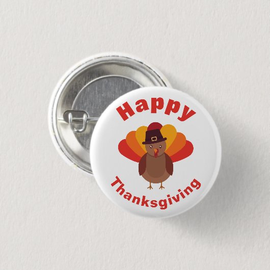 Happy Thanksgiving Button (Vorne & Hinten)