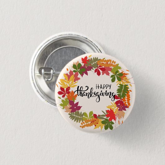 Happy Thanksgiving Button (Vorne & Hinten)