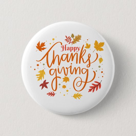 Happy Thanksgiving Button (Vorderseite)