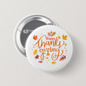 Happy Thanksgiving Button (Vorne & Hinten)