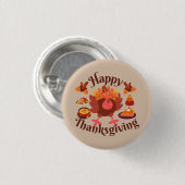 Happy Thanksgiving Button (Vorne & Hinten)