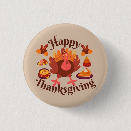 Happy Thanksgiving Button (Vorderseite)