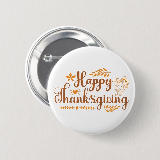 Happy Thanksgiving Button (Vorne & Hinten)