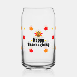 Happy Thanksgiving Can Glass Fall Drinkware Dosenglas