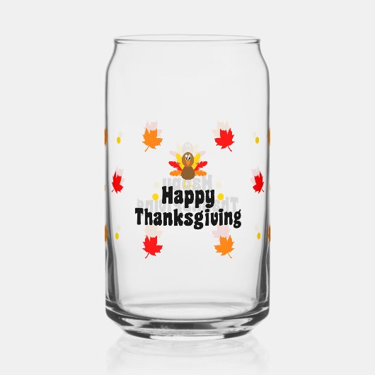 Happy Thanksgiving Can Glass Fall Drinkware Dosenglas (Rückseite)