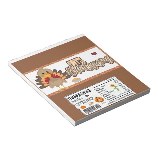 Happy Thanksgiving Candy Bar Wrapper Gastgeschenke Notizblock (angewinkelt)