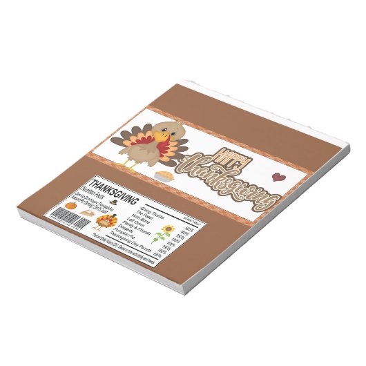 Happy Thanksgiving Candy Bar Wrapper Gastgeschenke Notizblock (Rotiert)