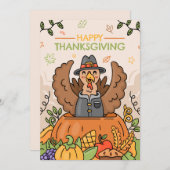 Happy Thanksgiving Card Einladung (Vorne/Hinten)