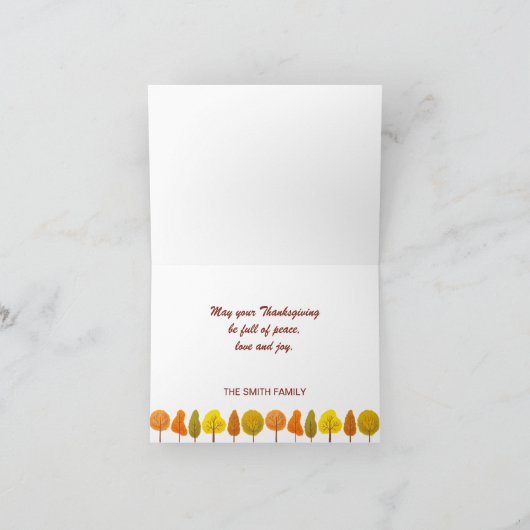 Happy Thanksgiving Card Feiertagskarte (Innenseite)