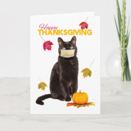 Happy Thanksgiving Cat in Coronavirus Gefechtsmask Feiertagskarte