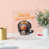 Happy Thanksgiving Cat Türkei Day Fall Classic T-S Acrylschild (Hochzeit)