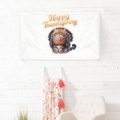 Happy Thanksgiving Cat Türkei Day Fall Classic T-S Banner (Insitu)