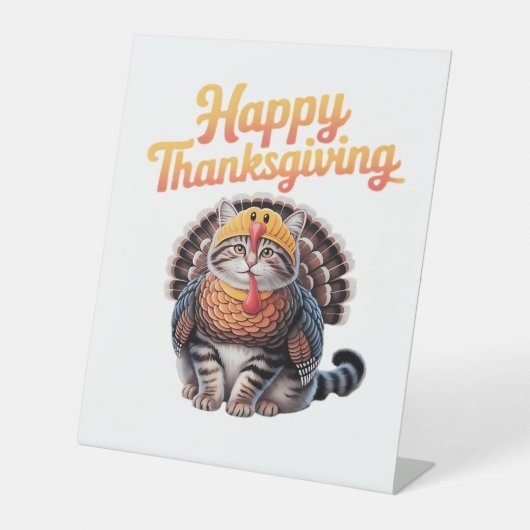 Happy Thanksgiving Cat Türkei Day Fall Classic T-S Sockelschild (Vorderseite)