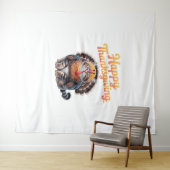 Happy Thanksgiving Cat Türkei Day Fall Classic T-S Wandteppich (Beispiel (Horizontal))