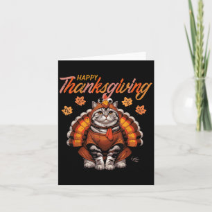 Happy Thanksgiving Cat Türkei Day Fall Frauen Mädc Karte