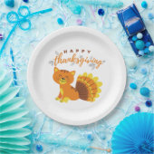 Happy Thanksgiving Cat Türkei Pappteller (Party)