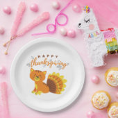 Happy Thanksgiving Cat Türkei Pappteller (Party)