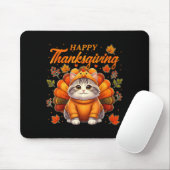 Happy Thanksgiving Cat Turkey Day Autumn Fall Men Mousepad (Mit Mouse)