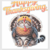 Happy Thanksgiving Cat Turkey Day Fall Classic T-S Aufkleber (Blatt)
