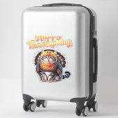 Happy Thanksgiving Cat Turkey Day Fall Classic T-S Aufkleber (Koffer)