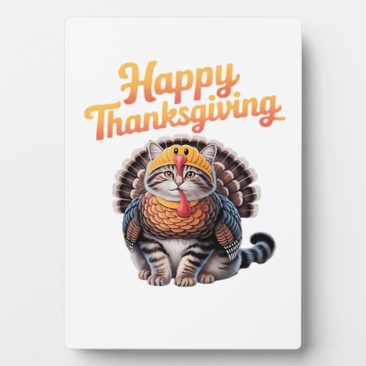 Happy Thanksgiving Cat Turkey Day Fall Classic T-S Fotoplatte (Vorderseite)