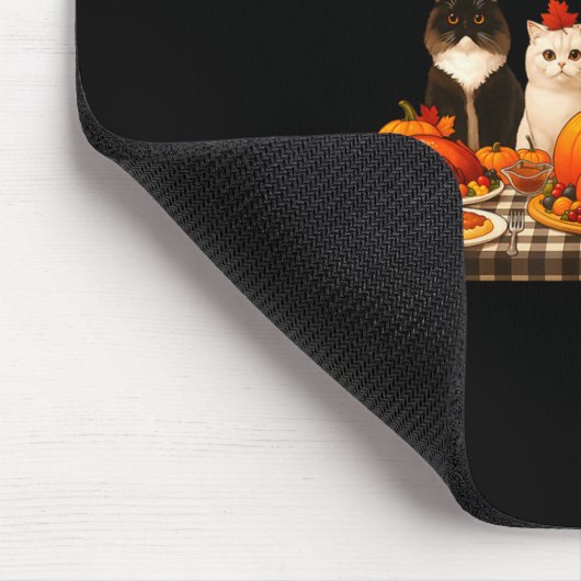 Happy Thanksgiving Cats Dinner Feast Fall Men Wome Mousepad (Ecke)