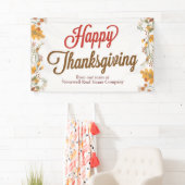 Happy Thanksgiving Chic Herbstlaubs Company Party Banner (Insitu)