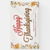 Happy Thanksgiving Chic Herbstlaubs Company Party Banner (Vertikal)