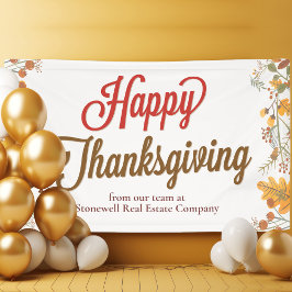 Happy Thanksgiving Chic Herbstlaubs Company Party Banner