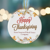Happy Thanksgiving Chic Herbstlaubs Custom Company Keramik Ornament