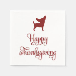 Happy Thanksgiving Chihuahua Paper Napkins Serviette