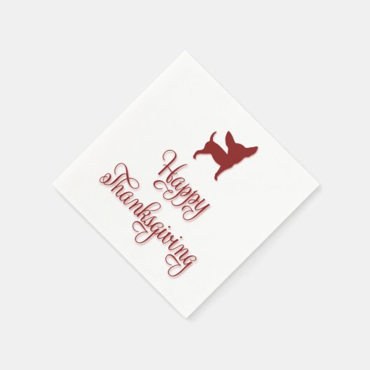 Happy Thanksgiving Chihuahua Paper Napkins Serviette (Ecke)