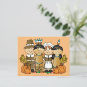 Happy Thanksgiving Children Postkarte (Stehend Vorderseite)