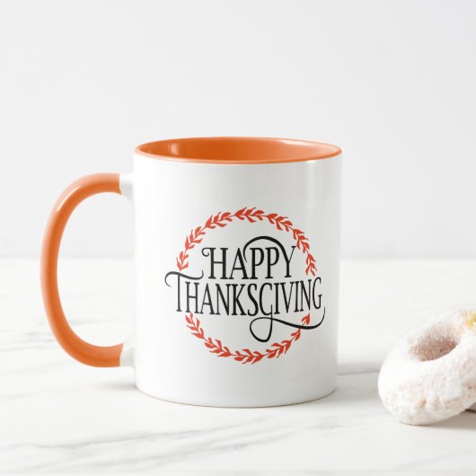 Happy Thanksgiving Coffee Mug Tasse (Mit Donut)