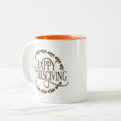 Happy Thanksgiving Coffee Mug Zweifarbige Tasse (Vorderseite Links)