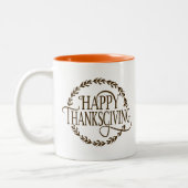 Happy Thanksgiving Coffee Mug Zweifarbige Tasse (Links)
