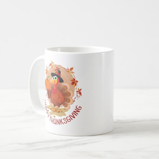 Happy Thanksgiving Coffee Tasse (Vorderseite Links)