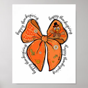 Happy Thanksgiving Coquette Türkei Bow Pumpkin Wom Poster