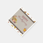 Happy Thanksgiving Cornucopia Basket Herbstlaube Serviette (Ecke)