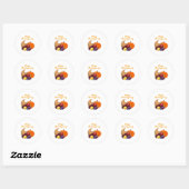 Happy Thanksgiving Cornucopia Design Runder Aufkleber (Blatt)