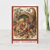 Happy Thanksgiving Cornucopia Folded Greeting Card Karte (Vorderseite)