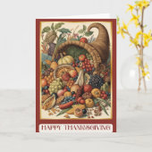 Happy Thanksgiving Cornucopia Folded Greeting Card Karte (Gelbe Blume)