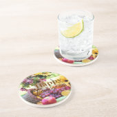 Happy Thanksgiving Cornucopia Früchte Trauben Apfe Getränkeuntersetzer (Seite)