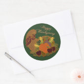 Happy Thanksgiving Cornucopia Green Stickers (Umschlag)